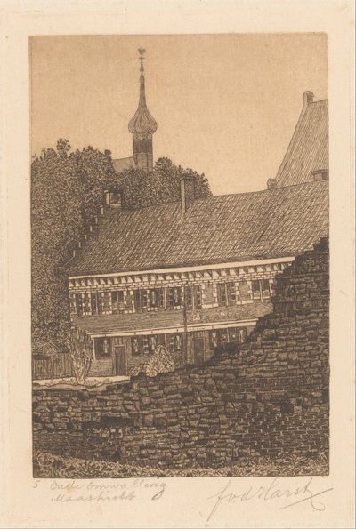 Gamle voller, Maastricht (original tittel på objekt) av Frederik van der Harst (signed by artist)