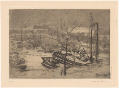 Haventje (original tittel på objekt) av Frederika Henriëtte Broeksmit (signed by artist)