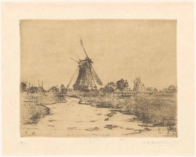 Kvern på en grøft av Frederika Henriëtte Broeksmit (signed by artist)