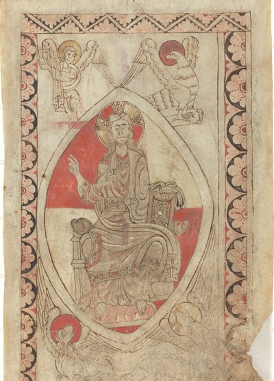 Kristus i Majestet [recto] av French 12th Century