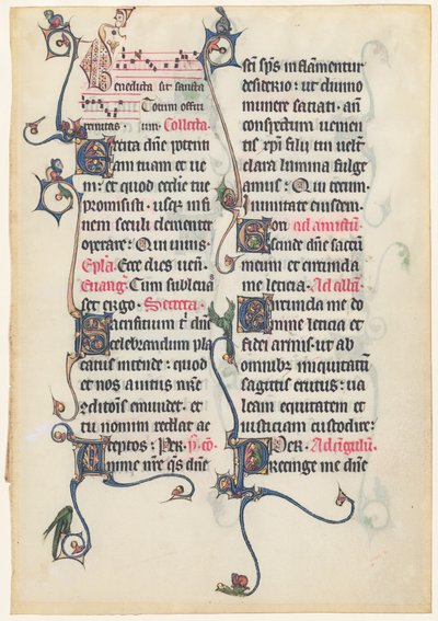 Manuskriptblad fra Beauvais Missal av French 13th Century