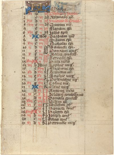 Side fra en timebok av French 15th Century