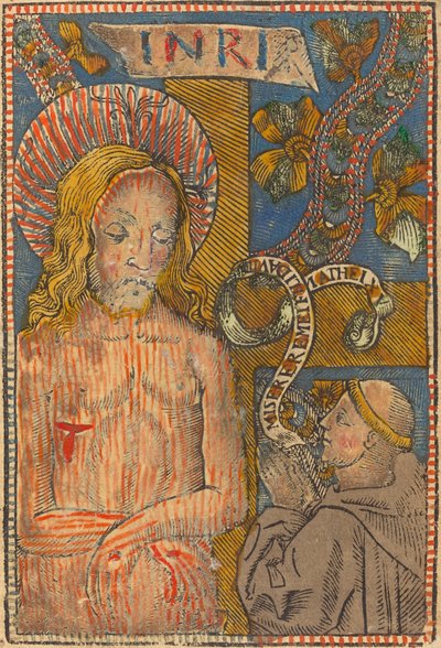 Sorgens mann med en fransiskaner av French 15th Century