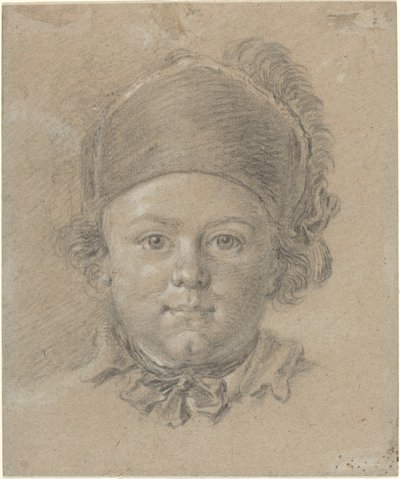 En gutt med en militærhette av French 18th Century