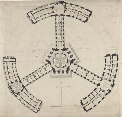 Grunnplan for et kunstakademi av French 18th Century