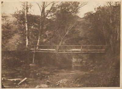 Landskap med trær og bro av French 19th Century