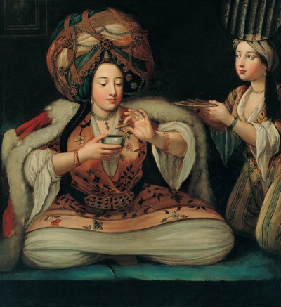 Nyter kaffe, tidlig på 1700-tallet. av French Master