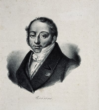 Portrett av komponisten Gioachino Antonio Rossini 1792-1868 av French Master