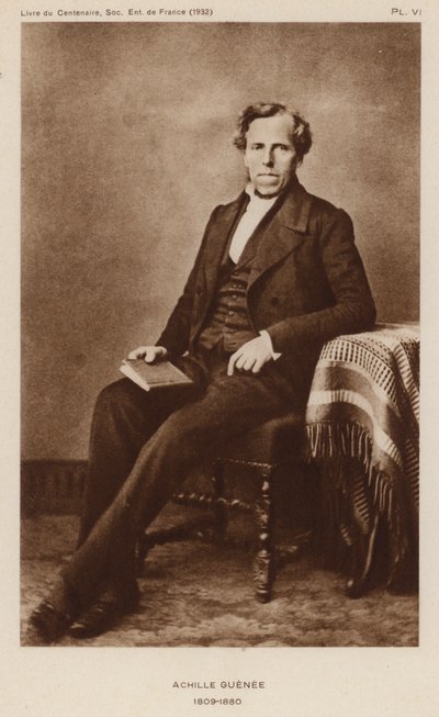 Achhille Guenee , fransk entomolog (s/hvitt bilde) av French Photographer