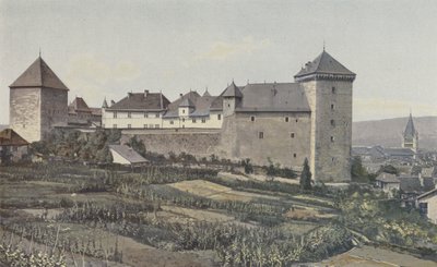 Annecy, utsikt over slottet, sammen S E av French Photographer