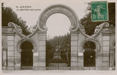 Asnieres, hundekirkegården. Postkort sendt i 1913. av French Photographer