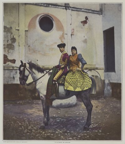 På Feria i Sevilla (farge litho) av French Photographer