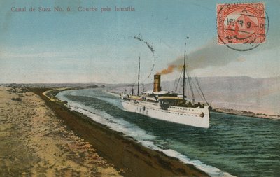 Bøy nær Ismailia, Suez-kanalen. Postkort sendt i 1913. av French Photographer