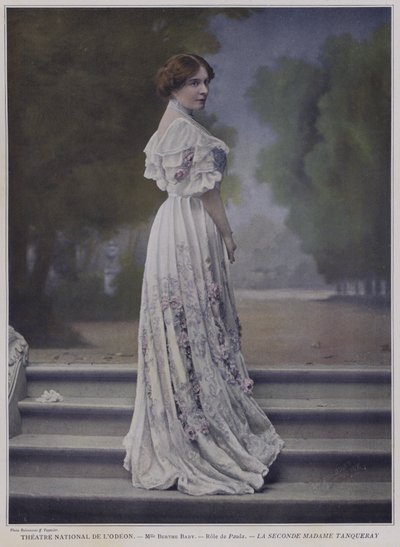 Berthe Bady som Paula i The Second Mrs Tanqueray (farget bilde) av French Photographer