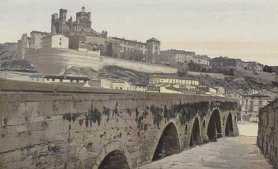 Beziers, Old Bridge og Saint-Nazaire Church (tidligere katedral) av French Photographer