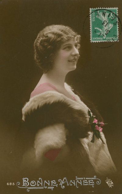 Bonne Annee. Fransk Godt Nyttår-postkort sendt i 1913. av French Photographer
