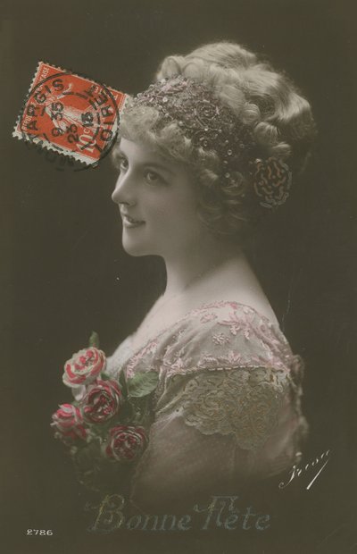 Gratulerer med dagen. Postkort sendt i 1913. av French Photographer