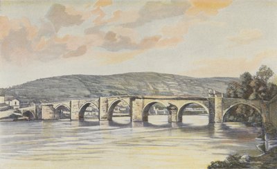 Cahors, Pont Neuf Complex (14. C), Utsikt tatt oppstrøms på høyre bredd av French Photographer