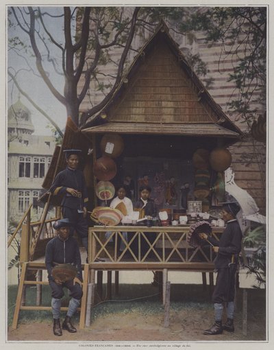 Kambodsjansk hytte på Exposition Universelle 1900, Paris (fargebilde) av French Photographer