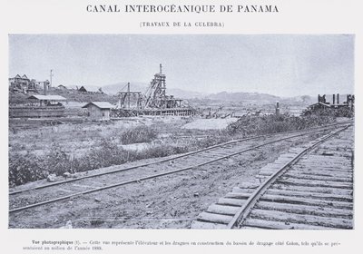 Panama Interoceanic Canal, Culebra Works (s/hv-bilde) av French Photographer