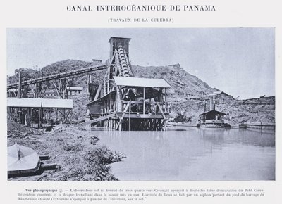 Panama Interoceanic Canal, Culebra Works (s/hv-bilde) av French Photographer