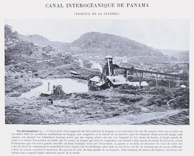 Panama Interoceanic Canal, Culebra Works (s/hvitt-bilde) av French Photographer