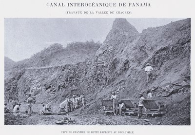 Panama Interoceanic Canal, Chagres Valley Works (s/hv-bilde) av French Photographer