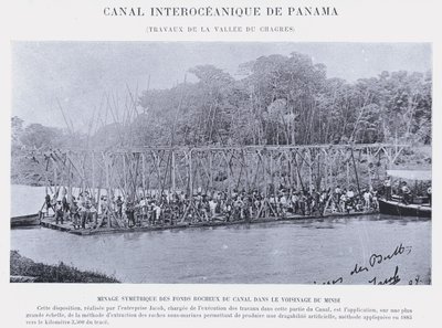 Panama Interoceanic Canal, Chagres Valley Works (s/hv-bilde) av French Photographer