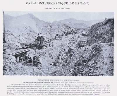 Panama Interoceanic Canal, Lock Works (bw-bilde) av French Photographer