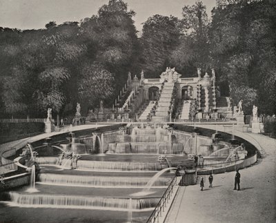 Cascade in the Park of St Cloud (s/hvitt bilde) av French Photographer