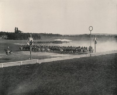Kavalerimanøver på Longchamps (s/hv-bilde) av French Photographer