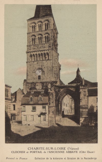 Charite Sur Loire, Bell Tower og Portal of the Old Abbey av French Photographer