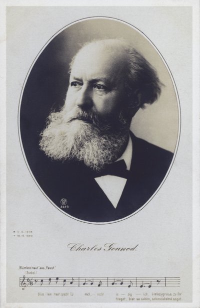 Charles Gounod , fransk pianist og komponist (s/hvitt foto) av French Photographer