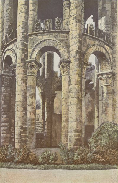 Charroux, Old Abbey, Tower, nedre del av French Photographer