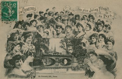 Chartres, de peneste jentene i regionen. Postkort sendt i 1913. av French Photographer
