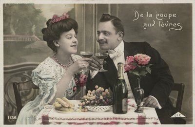 Par som drikker champagne av French Photographer