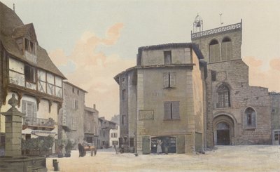 Courpiere, kirke, fasade O og Square av French Photographer