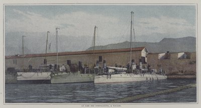 Ødeleggere i Toulon havn, Frankrike (fargebilde) av French Photographer