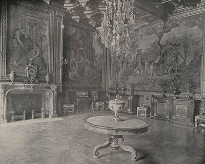 Salong, Palace of Fontainebleau (s/hvitt bilde) av French Photographer
