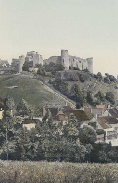 Druyes, Chateau, utsikt tatt fra innsjøen av French Photographer
