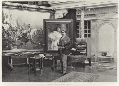 Francois Flameng i verkstedet sitt av French Photographer