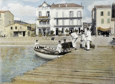Fransk marine, slutten av 1800-tallet: bagasjen til permisjonærene - Bibl. des Arts deco. av French Photographer