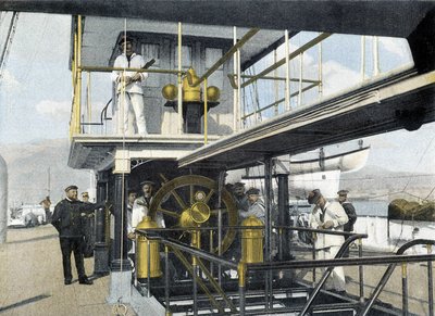 Fransk marine, slutten av 1800-tallet: navigasjonsbarøvelse - Bibl. des Arts Deco. av French Photographer