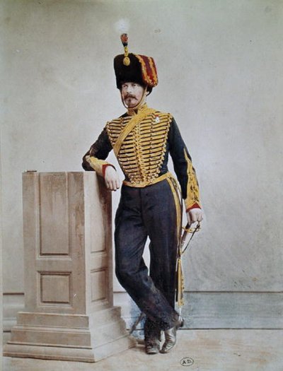 Fransk soldat på det andre imperiets tid (farget bilde) av French Photographer