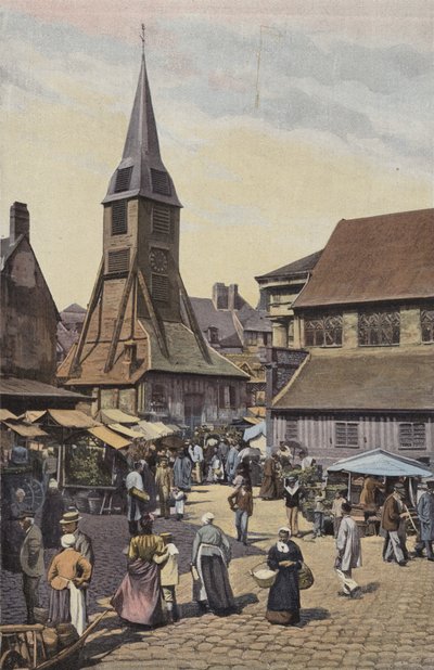 Honfleur, Place du Marche og Sainte-Catherine-kirken av French Photographer