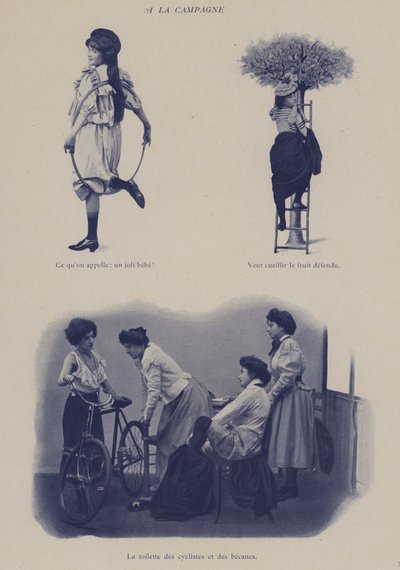 Illustrasjon for Petites Parisiennes (dvs. unge arbeidsjenter i Paris) (s/hvitt-bilde) av French Photographer