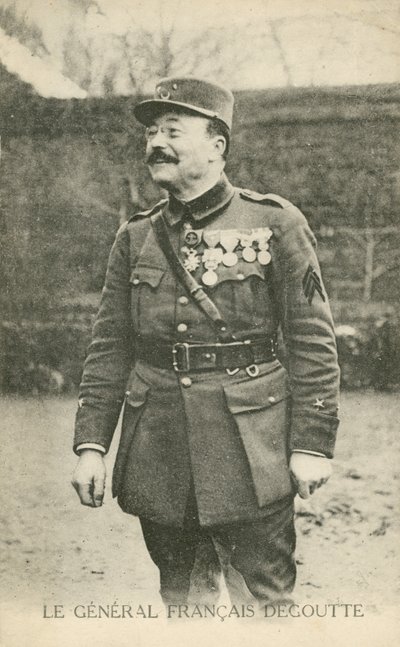 Jean-Marie Degoutte, fransk general fra første verdenskrig (s/hvitt-bilde) av French Photographer