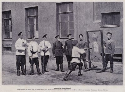 Den russiske hæren: Bajonettgjerde (s/hvitt-bilde) av French Photographer