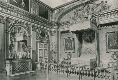 La Chambre a couche de Louis XIV, Sengerommet til Louis XIV (fotogravyr) av French Photographer