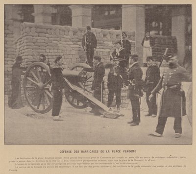 Paris-kommunen, forsvar av barrikadene på Place Vendome (s/hvitt-bilde) av French Photographer